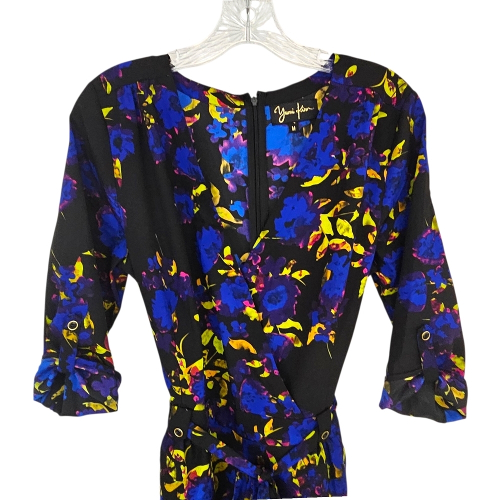 Yumi Kim Liz Romper In Midnight Casdade Purple & Blue Floral Print - Picture 5 of 10